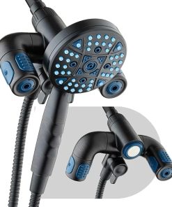 AquaCare High Pressure Multi Zone 208 Setting Shower Head & Handheld 3-way Combo System – Magnetic Docking Handle, Stay-Clean Jets, 6 ft. Metal Hose, Oil Rubbed Bronze, Top American Brand