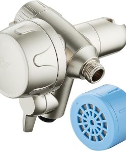 Skin & Hair – World’s Most Advanced Shower Filter for Combos with ON/OFF Filtration Modes, Instant Cartridge Reload, Built-in Water Diverter, Stay-Clean Enriched KDF Cartridge/Satin Nickel