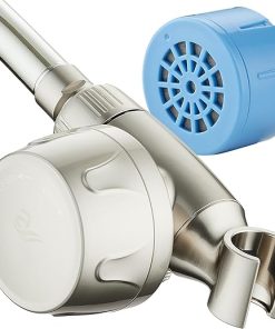 Skin & Hair by AquaCare – World’s Most Advanced Shower Filter for Hand Showers with ON/OFF Filtration Modes,Instant Cartridge Reload,Built-in Bracket & Stay-Clean Enriched KDF Cartridge/Satin Nickel