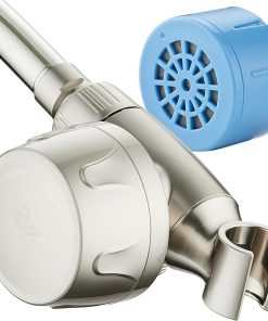 Skin & Hair – World’s Most Advanced Shower Filter for Hand Showers with ON/OFF Filtration Modes, Instant Cartridge Reload, Built-in Bracket & Stay-Clean Enriched KDF Cartridge/Satin Nickel