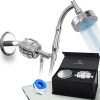 AquaCare® ALL METAL Dual Shower Head Combo – CHROME – 8 Inch Rainfall High Flow Shower Head & 3-Flow Handheld Shower Head High Pressure with Hose 6ft – Luxury Double Shower Heads 3