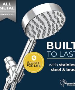 AquaCare® ALL METAL Handheld Shower Head with Hose and Brass Holder – CHROME – 2.5 GPM High Pressure Shower Heads with Adjustable Shower Wand Bracket – 6ft Flexible Extension 2
