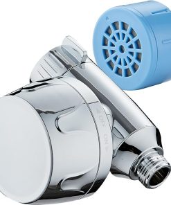 Skin & Hair – World’s Most Advanced Shower Filter for Fixed or Handheld Shower Heads with ON/OFF Filtration Modes, Instant Cartridge Reload & Stay-Clean Enriched KDF Cartridge/Chrome Finish
