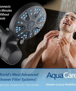 High Pressure Luxury 6-mode 6 inch Rain Shower Head with Built-in Skin & Hair KDF Showerhead Filter, ON/OFF Filtration Modes, Instant Cartridge Reload, Stay-Clean Nozzles & Cartridge. Matte Black 2
