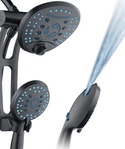 AquaCare® AquaCare As-Seen-On-TV High Pressure Handheld/Rain 80-mode 3-way Shower Head Combo with Adjustable Arm – Anti-clog Nozzles, Tub & Pet Power Wash, 6 ft. Hose, ORB Bronze Finish
