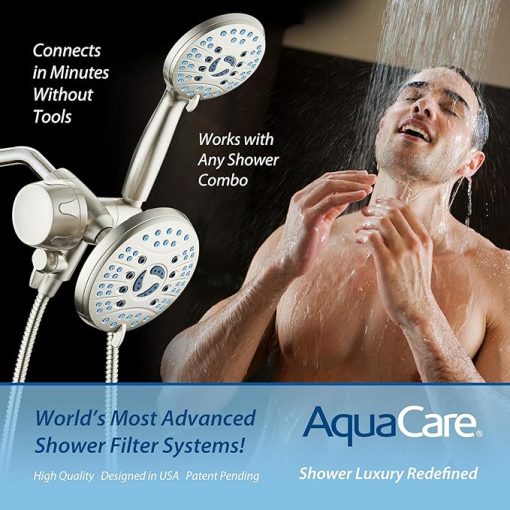 Skin & Hair - World's Most Advanced Shower Filter for Combos with ON/OFF Filtration Modes, Instant Cartridge Reload, Built-in Water Diverter, Stay-Clean Enriched KDF Cartridge/Satin Nickel - Image 2
