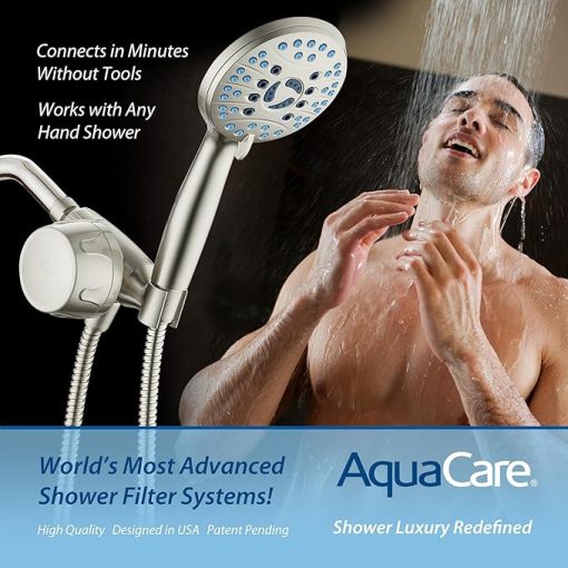 Skin & Hair - World's Most Advanced Shower Filter for Hand Showers with ON/OFF Filtration Modes, Instant Cartridge Reload, Built-in Bracket & Stay-Clean Enriched KDF Cartridge/Satin Nickel - Image 2