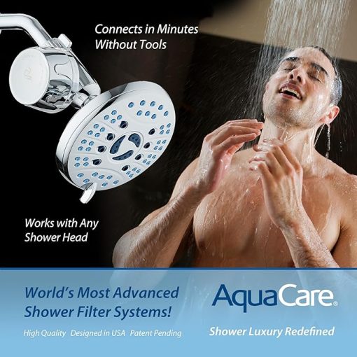 Skin & Hair - World's Most Advanced Shower Filter for Fixed or Handheld Shower Heads with ON/OFF Filtration Modes, Instant Cartridge Reload & Stay-Clean Enriched KDF Cartridge/Chrome Finish - Image 2