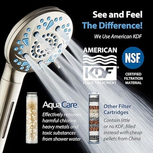 High Pressure 10-mode Filter Handheld Shower Head with Built-in Power Wash - Clean Tub, Tile & Pets, Remove Chlorine, Metals & Toxins from Water to Protect Skin, Hair & Nails. Nickel Finish - Image 2
