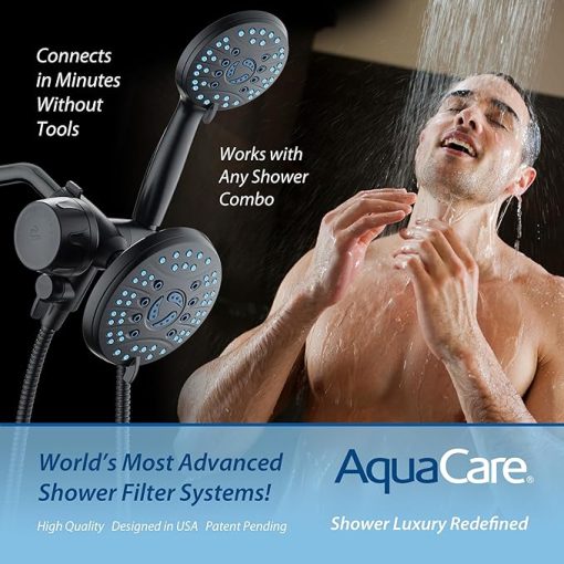 Skin & Hair - World's Most Advanced Shower Filter for Combos with ON/OFF Filtration Modes, Instant Cartridge Reload, Built-in Water Diverter, Stay-Clean Enriched KDF Cartridge/Matte Black - Image 2
