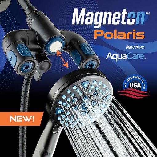 AquaCare High Pressure Multi Zone 208 Setting Shower Head & Handheld 3-way Combo System - Magnetic Docking Handle, Stay-Clean Jets, 6 ft. Metal Hose, Oil Rubbed Bronze, Top American Brand - Image 2