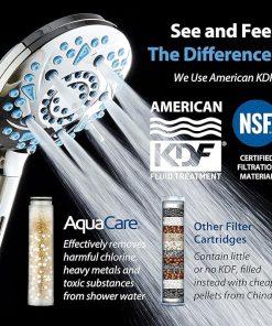 High Pressure 10-mode Filter Handheld Shower Head with Built-in Power Wash – Clean Tub, Tile & Pets, Remove Chlorine, Metals & Toxins from Water to Protect Skin, Hair & Nails. Chrome Finish 2