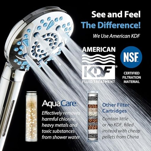 High Pressure 10-mode Filter Handheld Shower Head with Built-in Power Wash - Clean Tub, Tile & Pets, Remove Chlorine, Metals & Toxins from Water to Protect Skin, Hair & Nails. Chrome Finish - Image 2