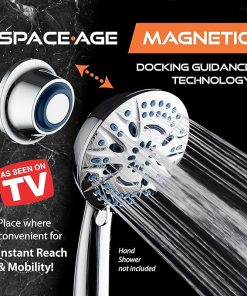 Magnetic Docking Go-Anywhere Wall Bracket for Magneton Hand Shower & Combo Systems – Instant & Secure Tool Free Mount on Any Bath Tile, Tub, Glass Door Surface – Top American Brand – Chrome Finish 2