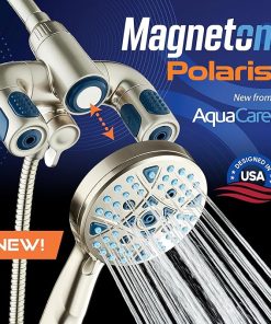 AquaCare High Pressure Multi Zone 208 Setting Shower Head & Handheld 3-way Combo System – Magnetic Docking Handle, Stay-Clean Jets, 6 ft. Metal Hose, All Nickel Finish, Top American Brand 2